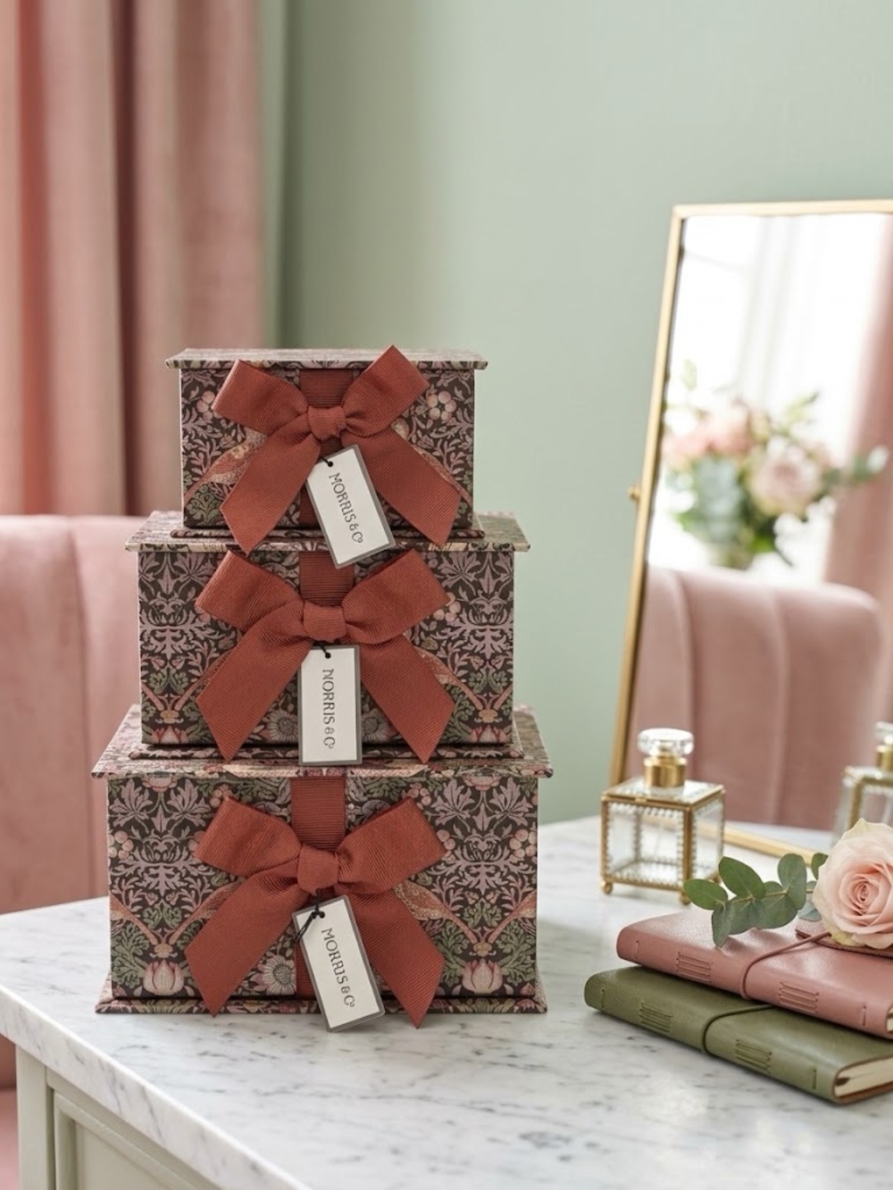 William Morris & Co. Strawberry Thief Nesting Storage Boxes – Set of 3 🎀